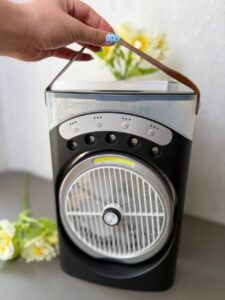 پنکه شارژی مه پاش LED دار رومیزی | 3600 میلی آمپر ساعت