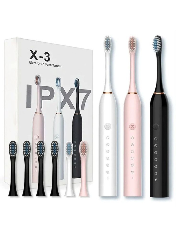 مسواک برقی شارژی X-3 شش حالته اورجینال | ضد آب IPX7 با 4 سری یدک